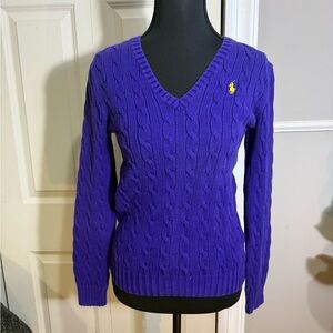 Ralph Lauren V-Neck Sweater in Vibrant Blue